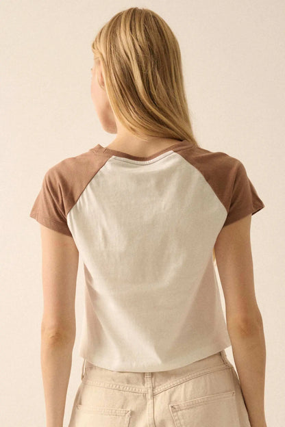 Easy Tiger Cropped Raglan Graphic Baby Tee