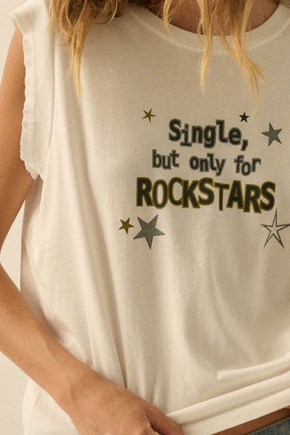 Rockstars Only Distressed Sleeveless Graphic Tee