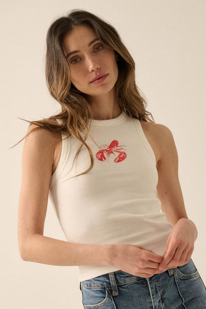 Lucky Lobster Crewneck Thermal Graphic Tank Top