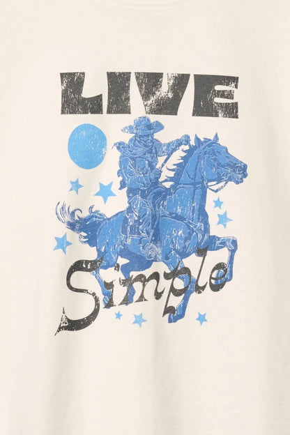 Live Simple Cropped Western Graphic Tee