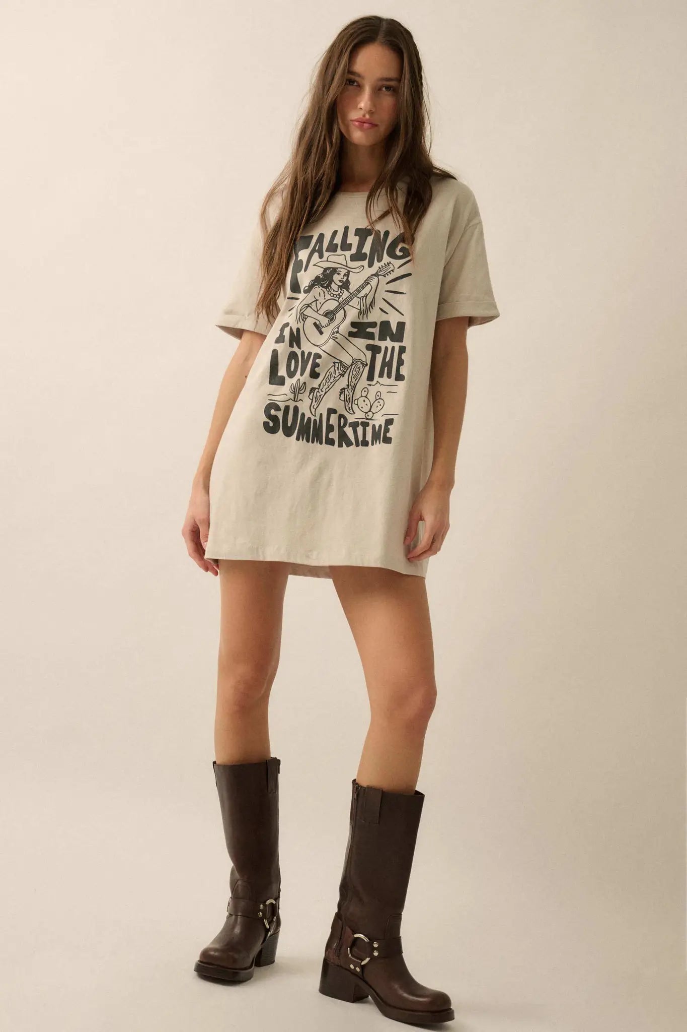 Cowgirl Summertime Love Oversize Graphic Tee