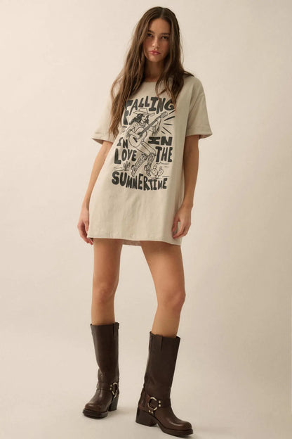 Cowgirl Summertime Love Oversize Graphic Tee