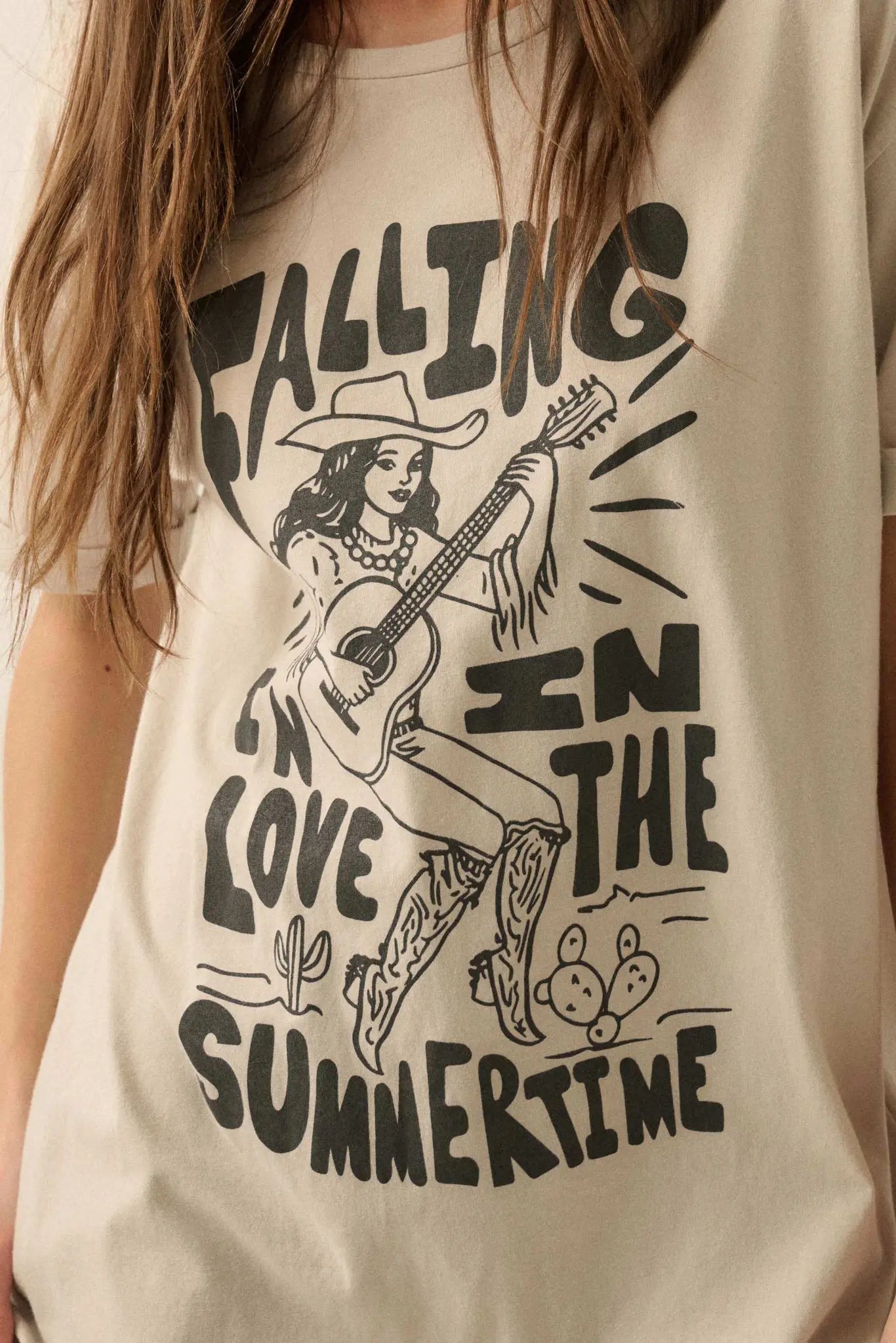Cowgirl Summertime Love Oversize Graphic Tee