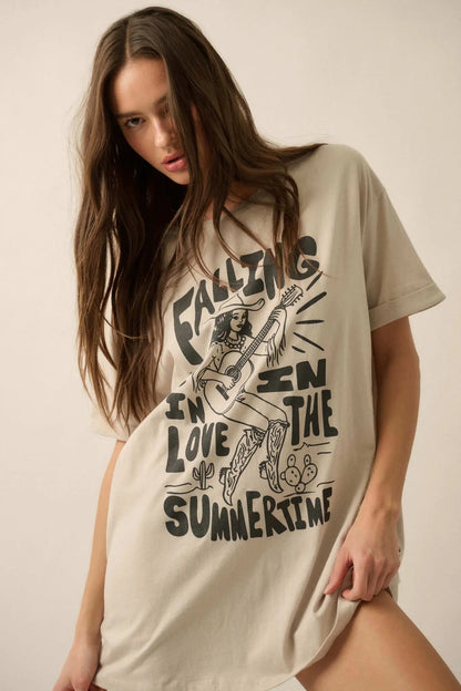 Cowgirl Summertime Love Oversize Graphic Tee