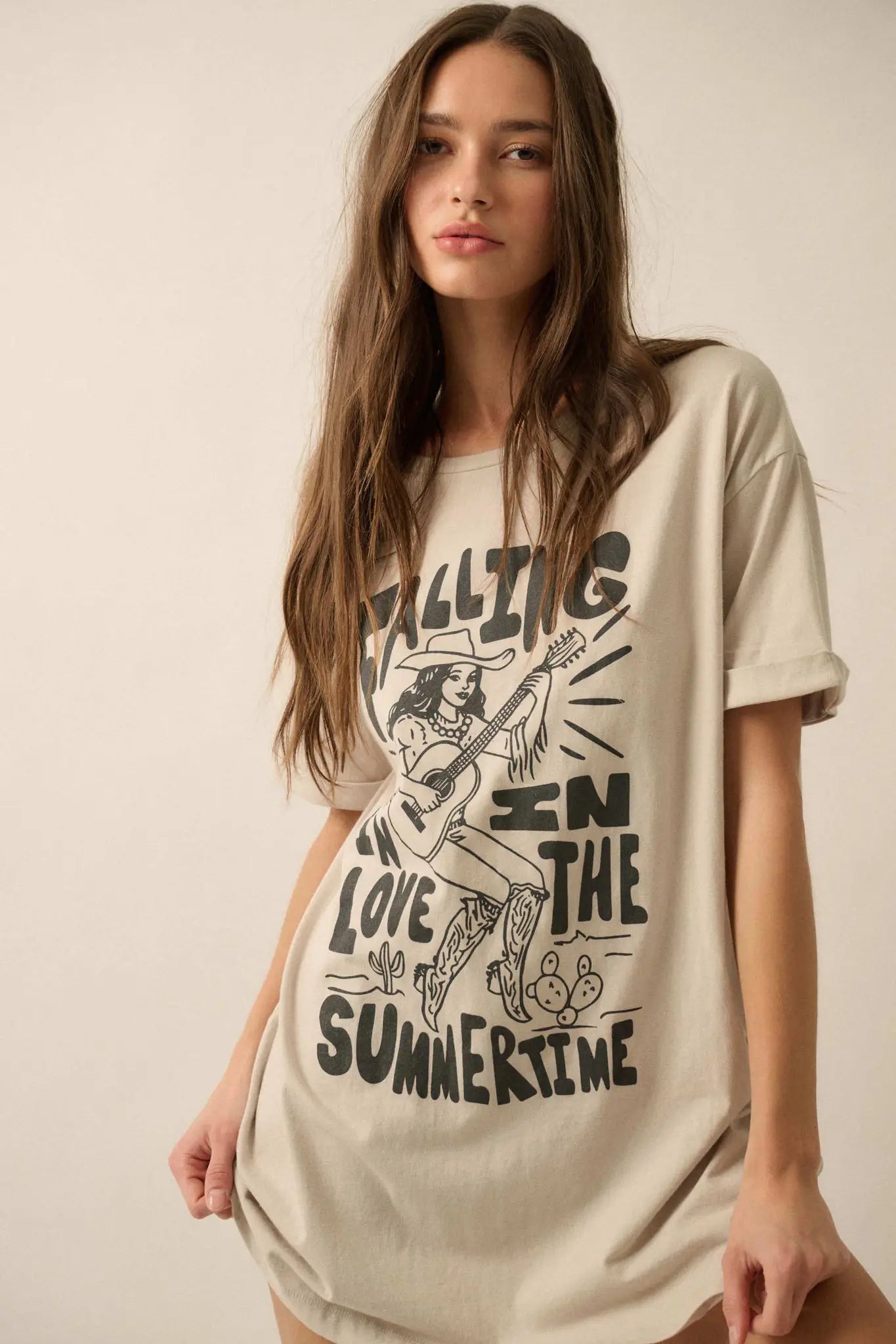 Cowgirl Summertime Love Oversize Graphic Tee