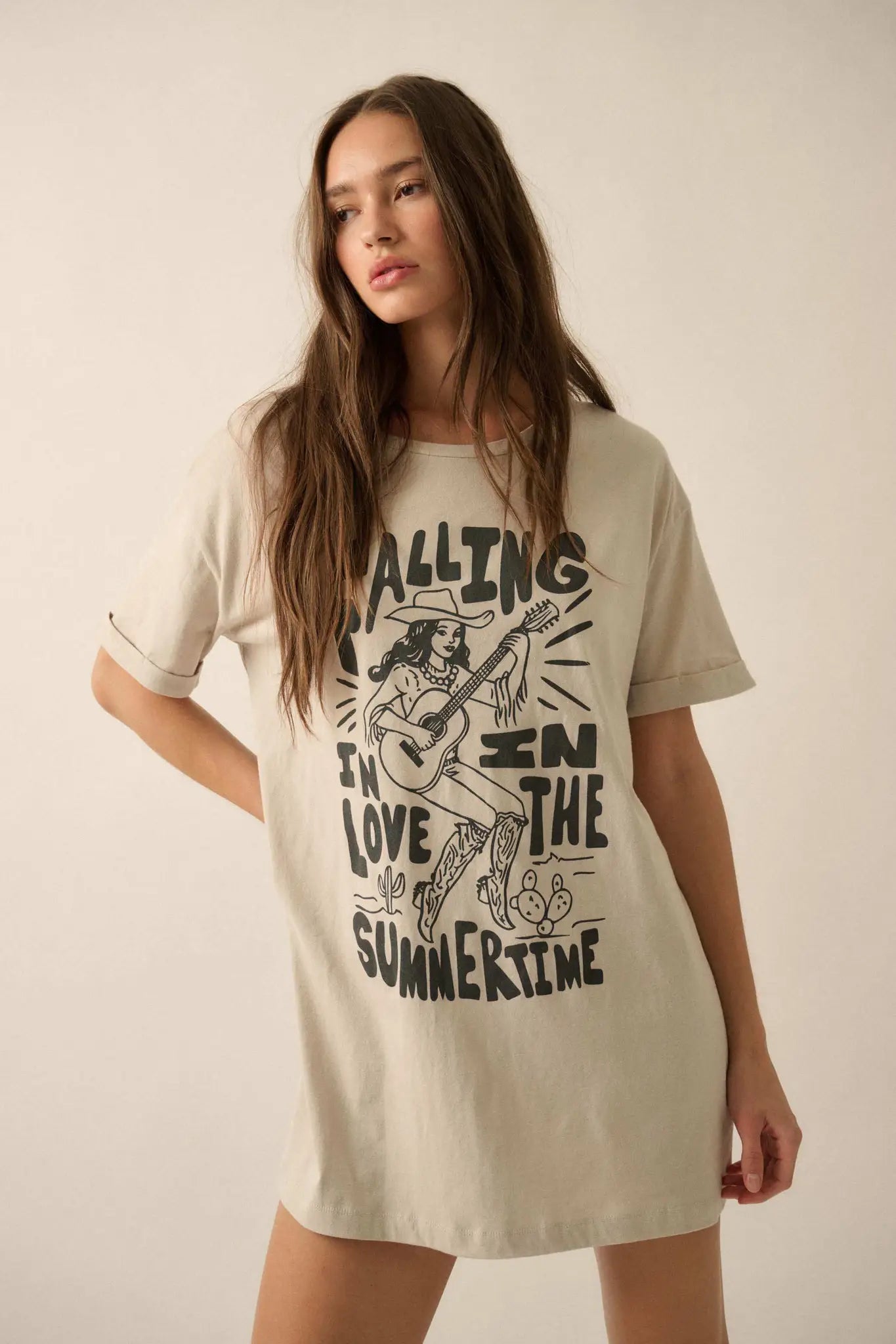 Cowgirl Summertime Love Oversize Graphic Tee