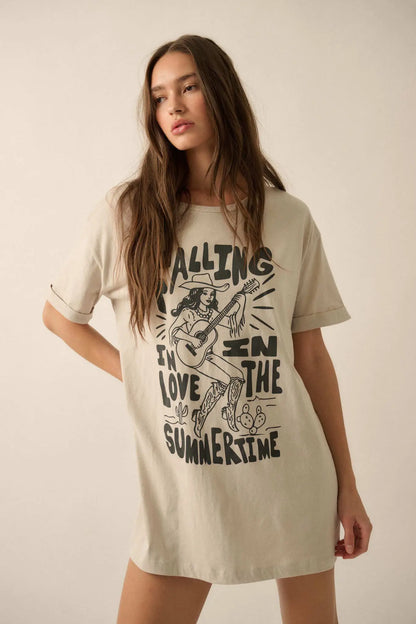 Cowgirl Summertime Love Oversize Graphic Tee