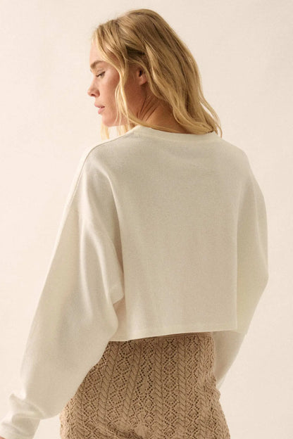 Bon Appetit Baguette Cropped Thermal Graphic Top