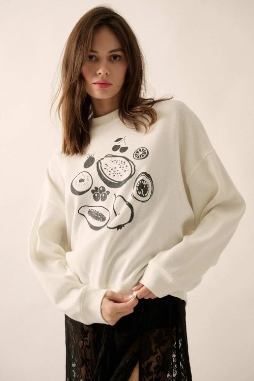 Fab Fruit Oversize Thermal Graphic Top