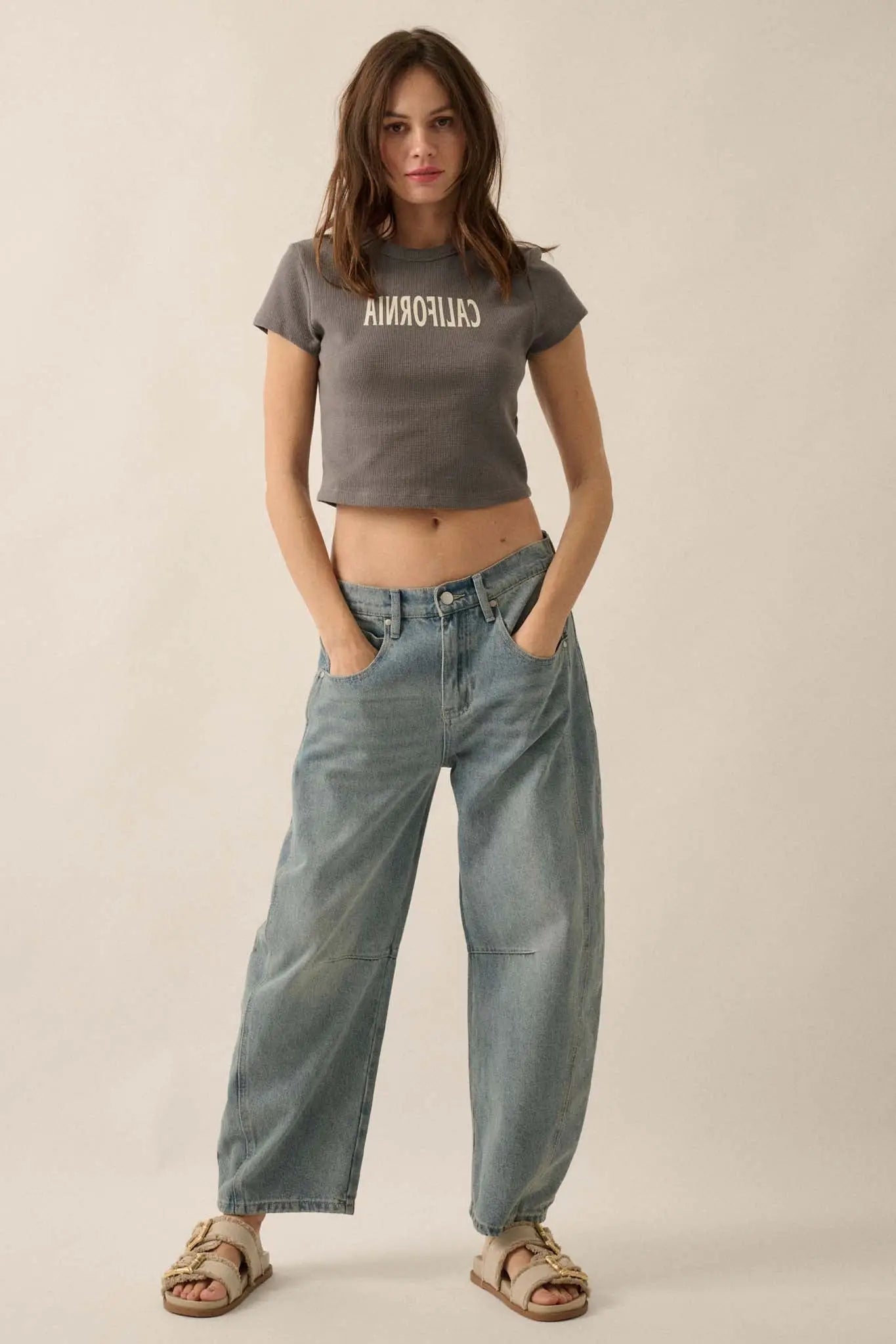Flipped California Thermal Graphic Baby Tee