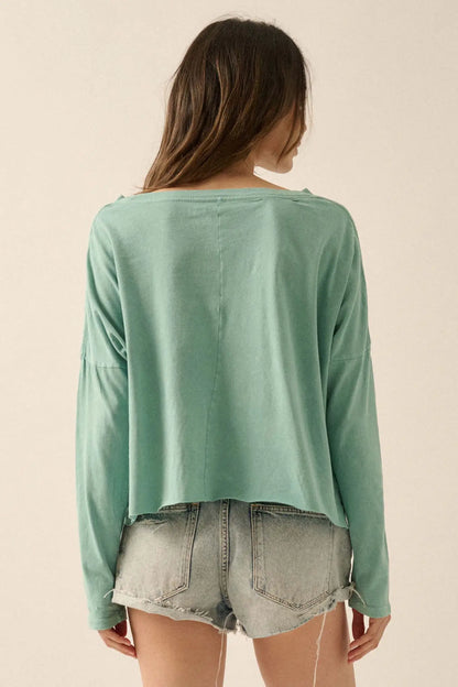 Old Town Stranger Cropped Long-Sleeve Graphic Tee