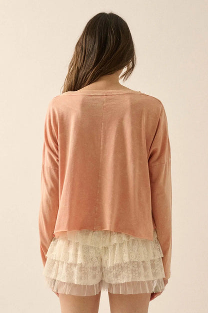 Bouquet of Roses Cropped Long-Sleeve Graphic Tee