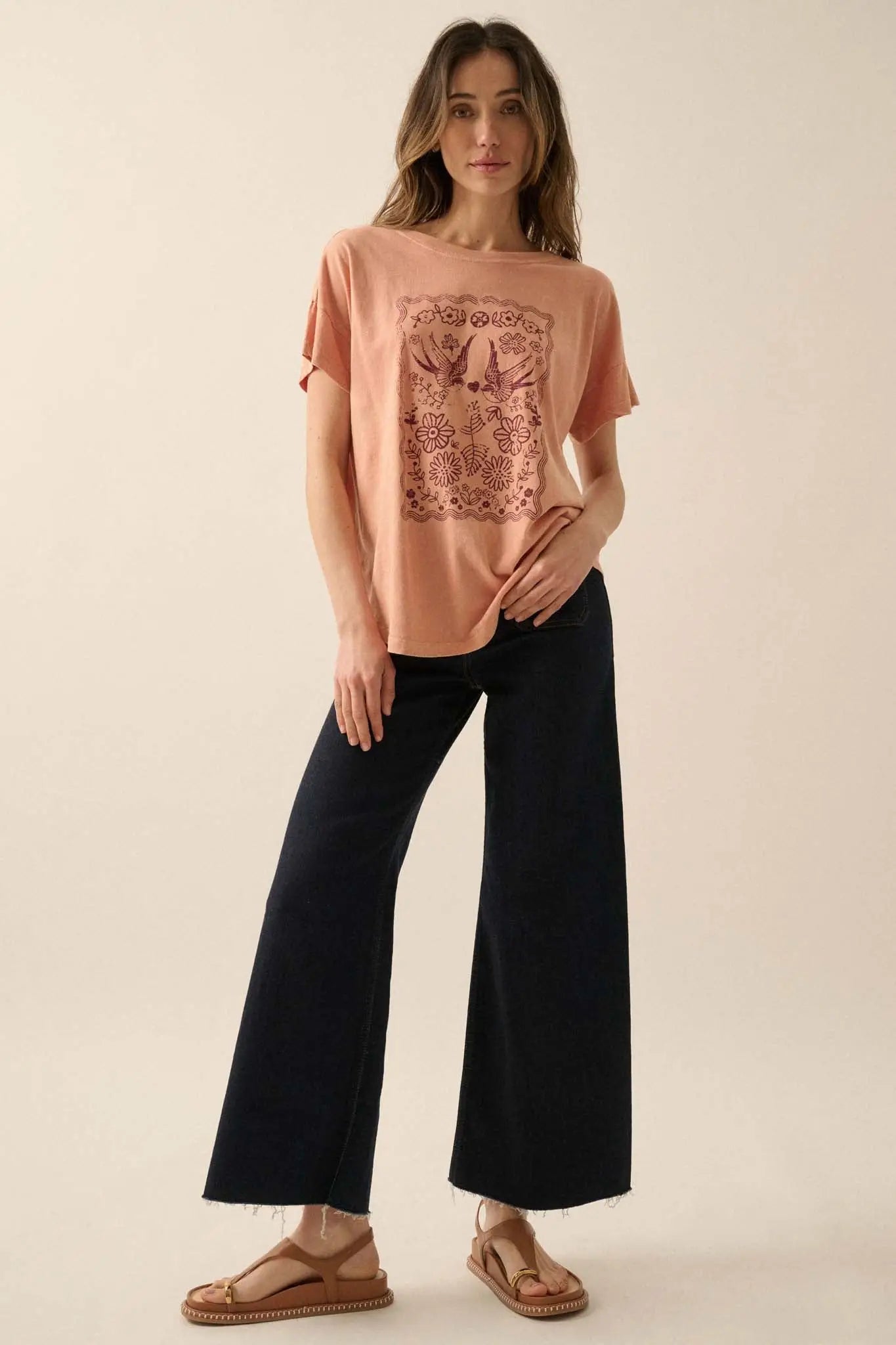 Love Birds Vintage-Print Graphic Tee
