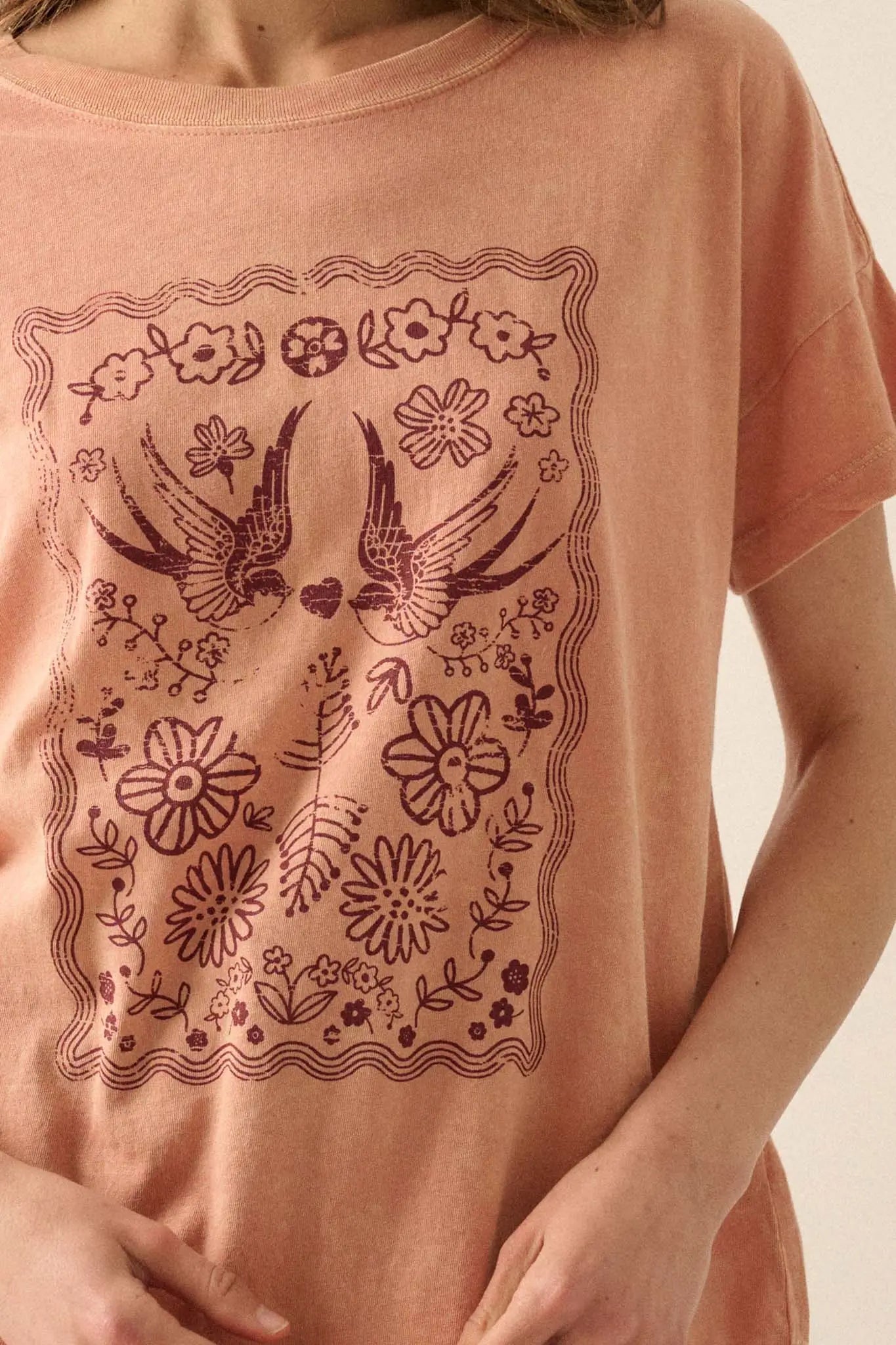 Love Birds Vintage-Print Graphic Tee