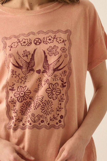 Love Birds Vintage-Print Graphic Tee