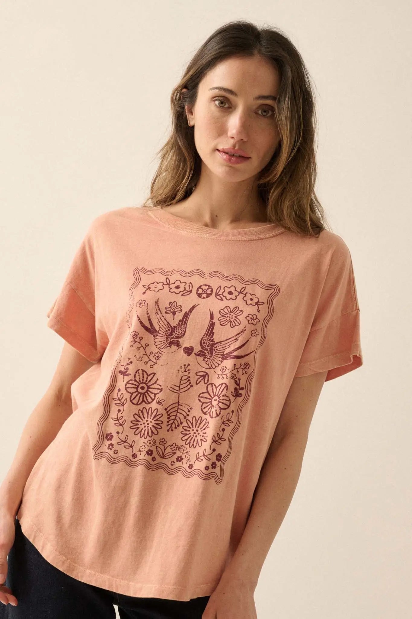 Love Birds Vintage-Print Graphic Tee