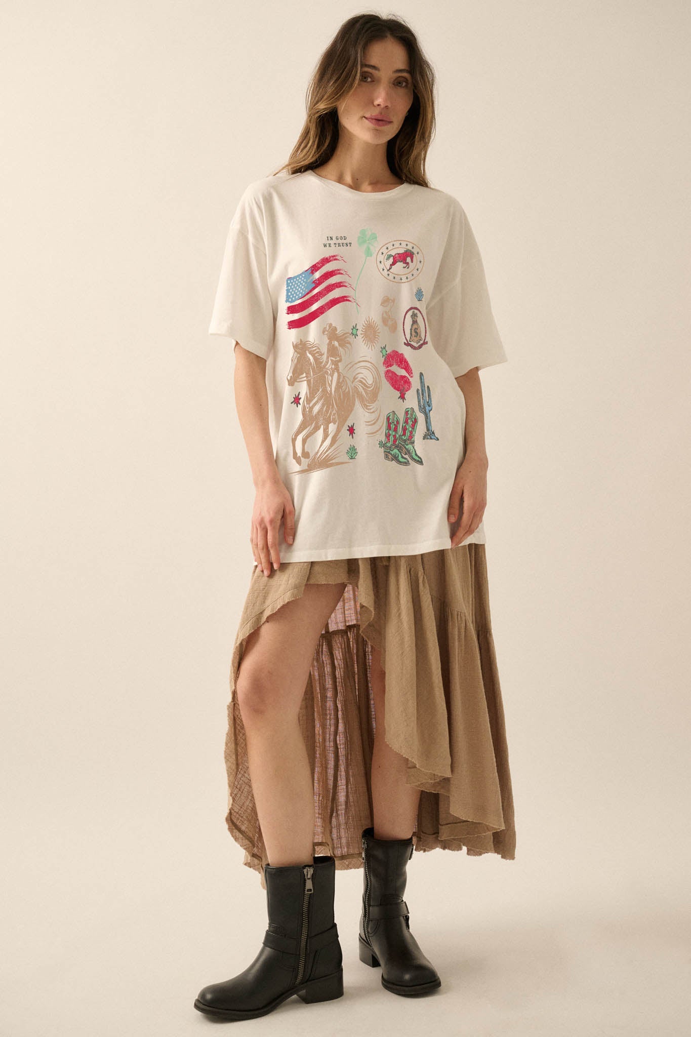 American Spirit Oversize Western Graphic Tee