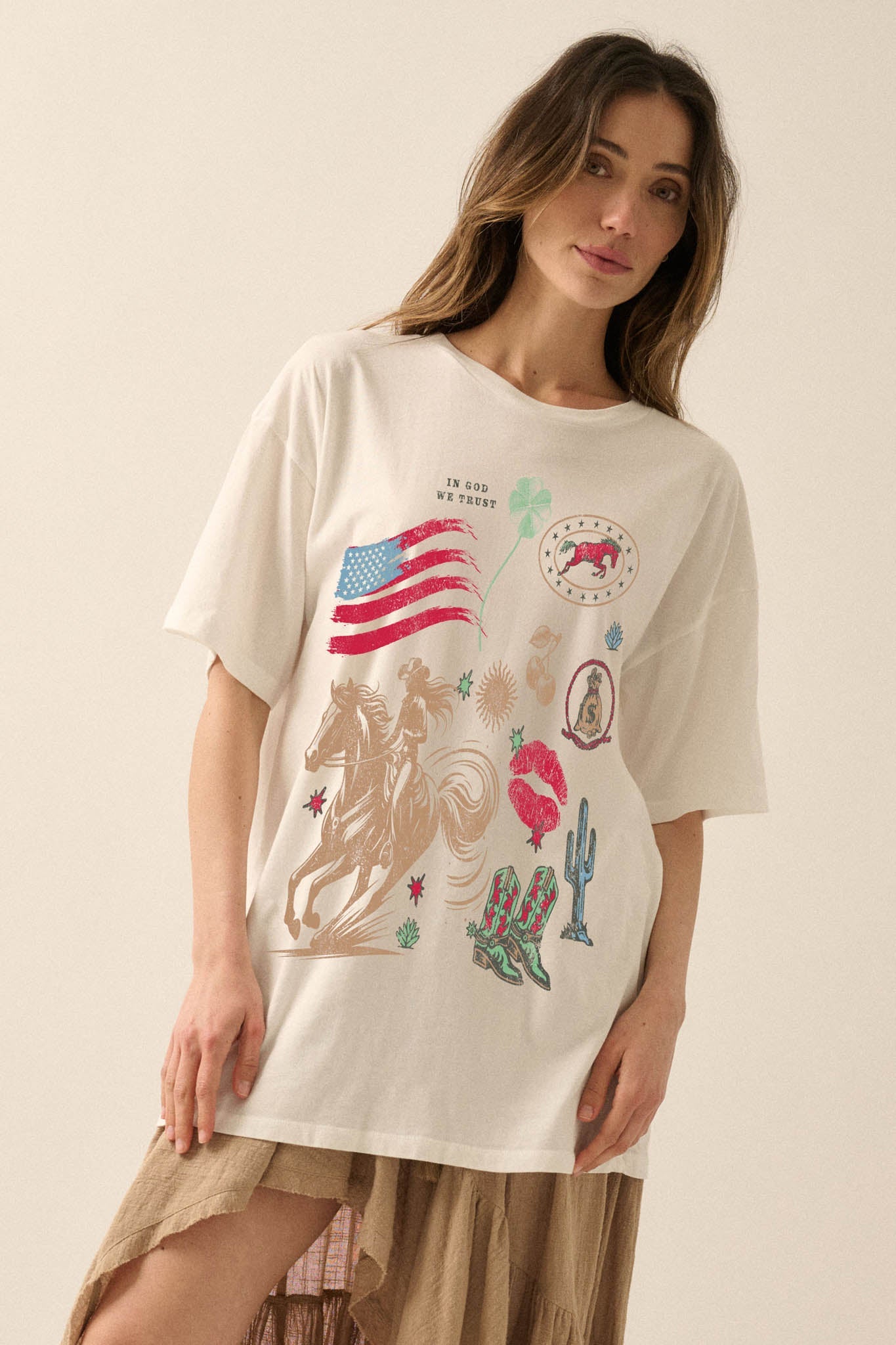 American Spirit Oversize Western Graphic Tee