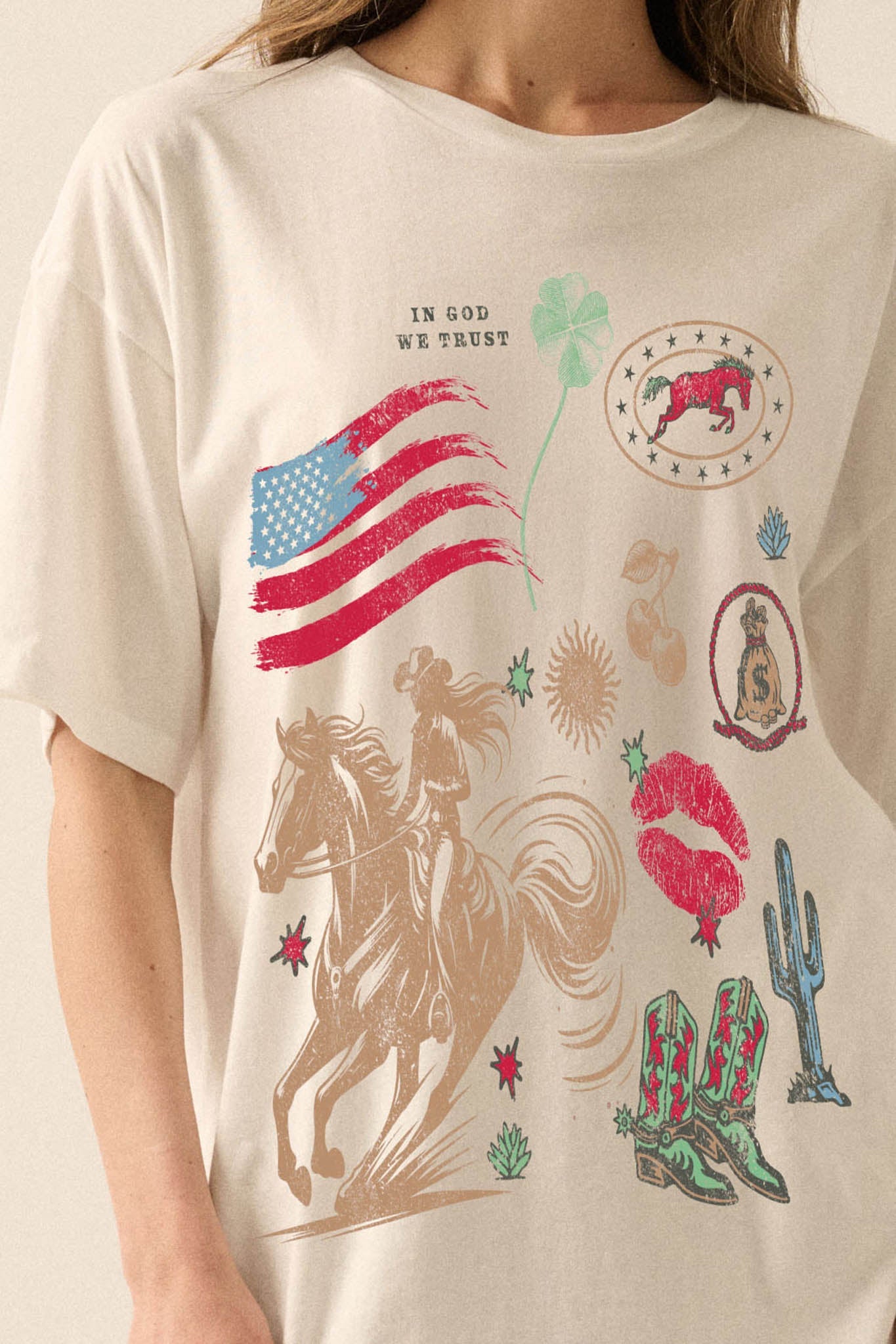 American Spirit Oversize Western Graphic Tee