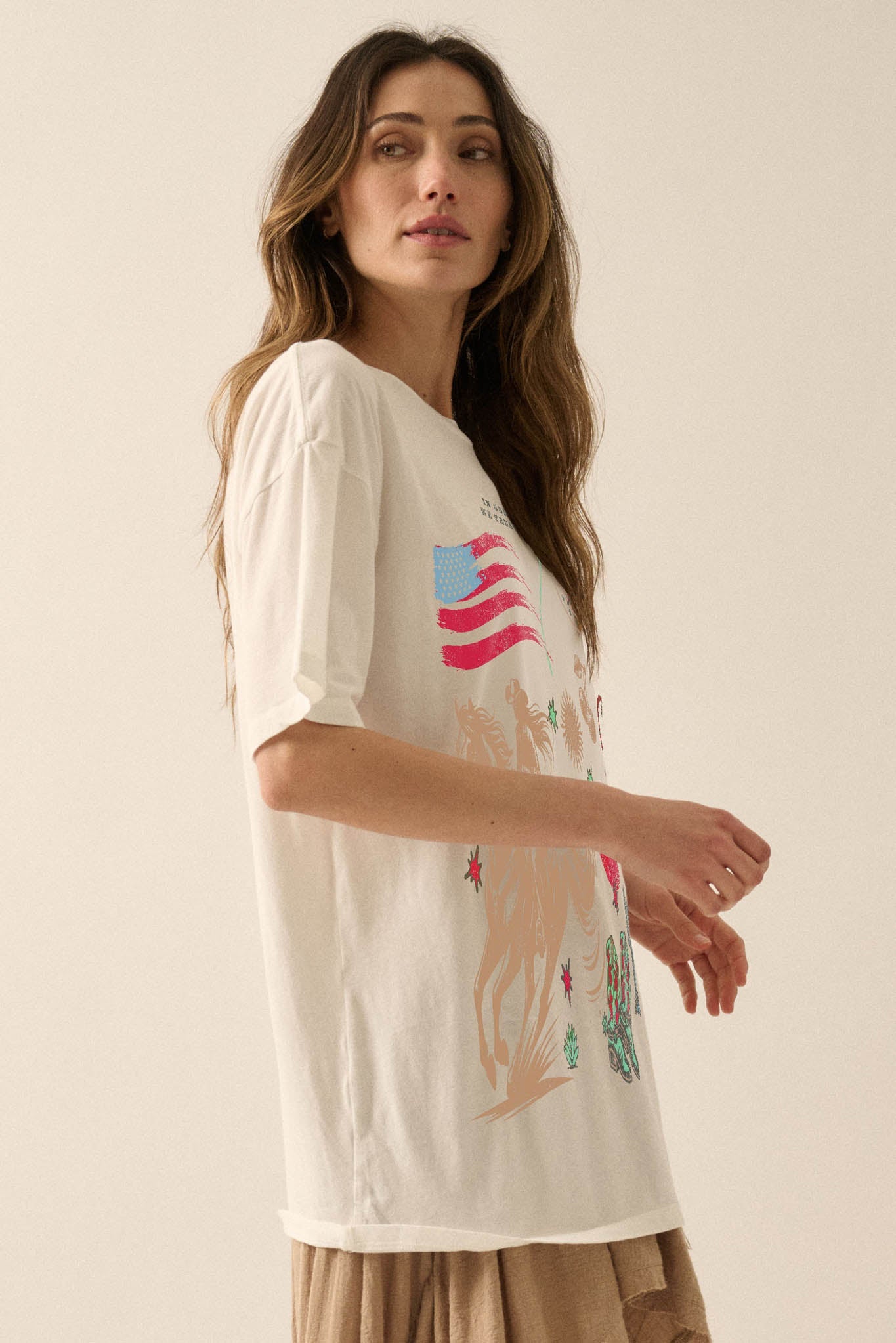 American Spirit Oversize Western Graphic Tee