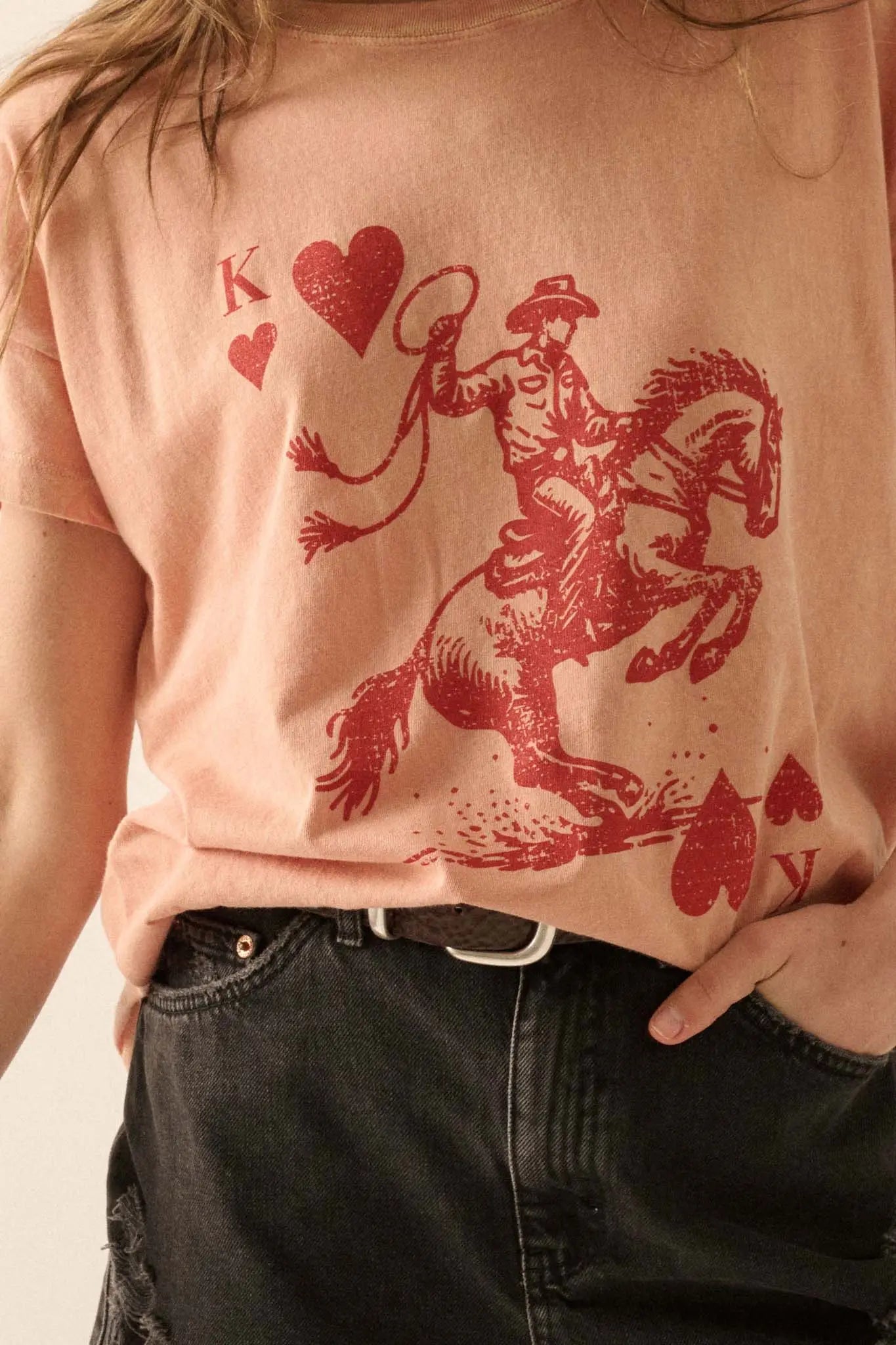 Cowboy King of Hearts Vintage-Wash Graphic Tee