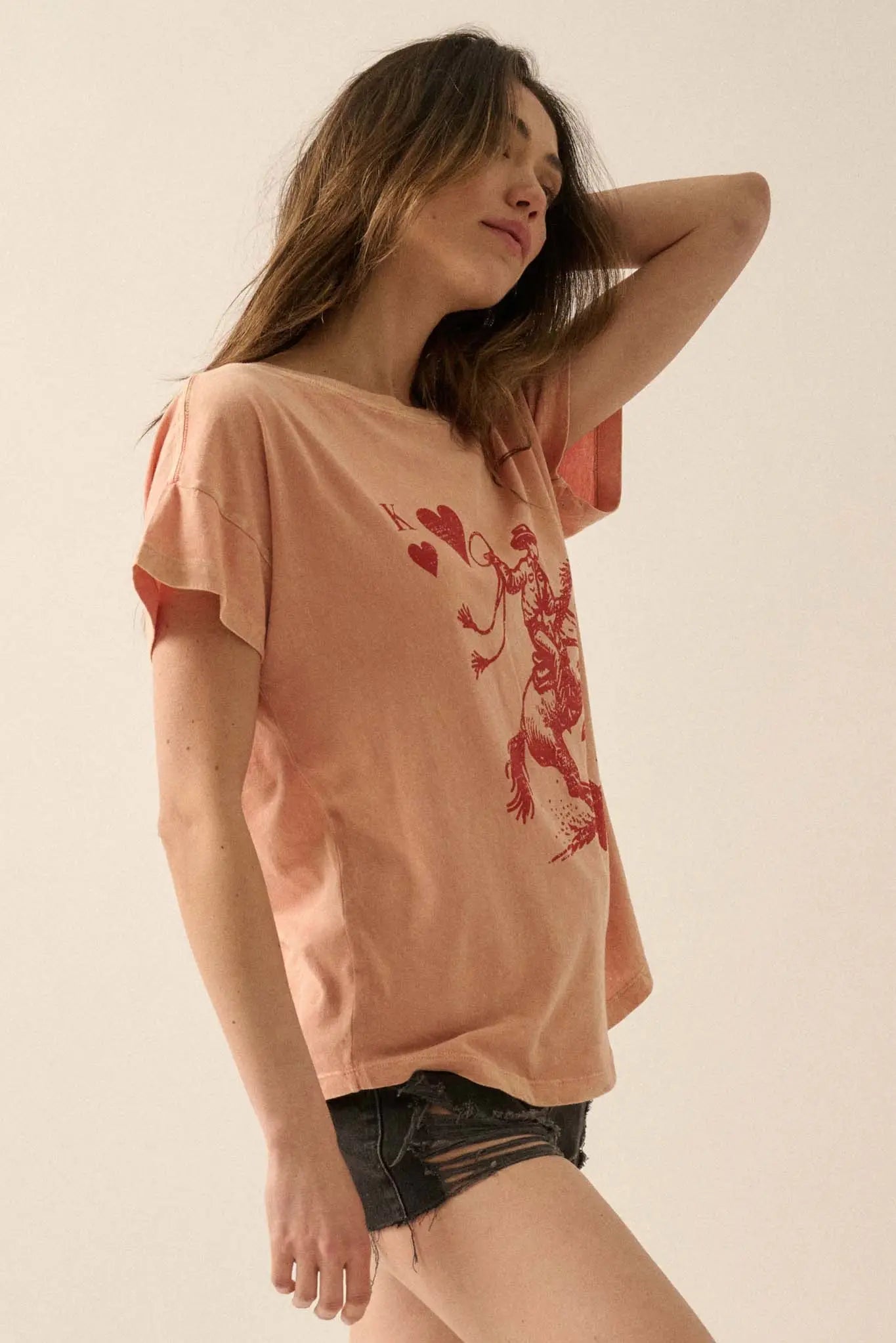 Cowboy King of Hearts Vintage-Wash Graphic Tee