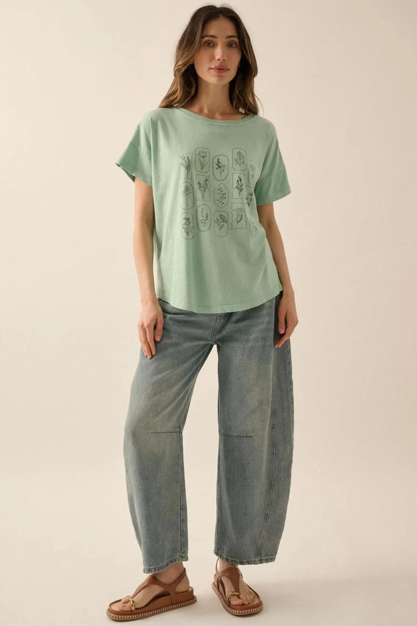 Pressed Flowers Vintage-Wash Graphic Tee