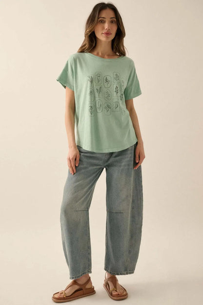 Pressed Flowers Vintage-Wash Graphic Tee