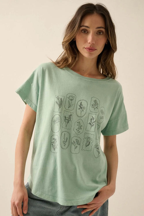 Pressed Flowers Vintage-Wash Graphic Tee