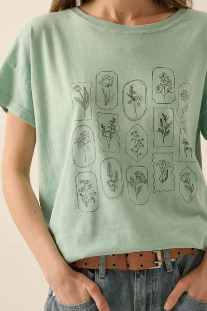 Pressed Flowers Vintage-Wash Graphic Tee