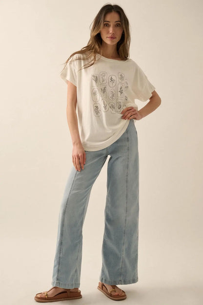 Pressed Flowers Garment-Washed Graphic Tee