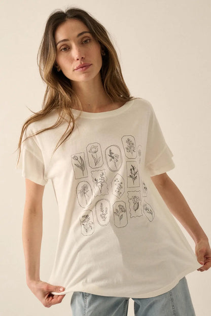 Pressed Flowers Garment-Washed Graphic Tee