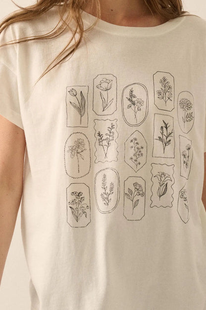 Pressed Flowers Garment-Washed Graphic Tee