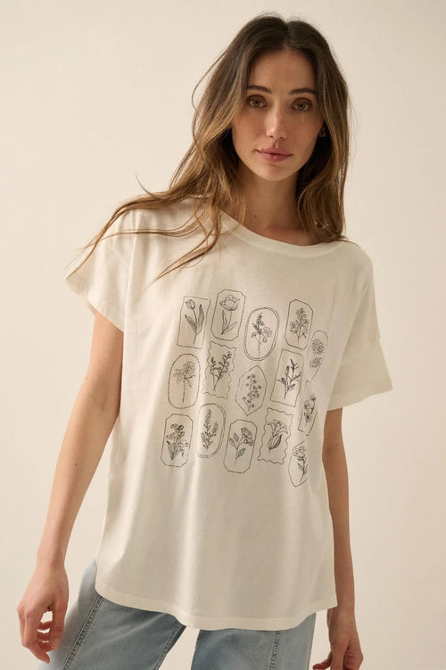 Pressed Flowers Garment-Washed Graphic Tee