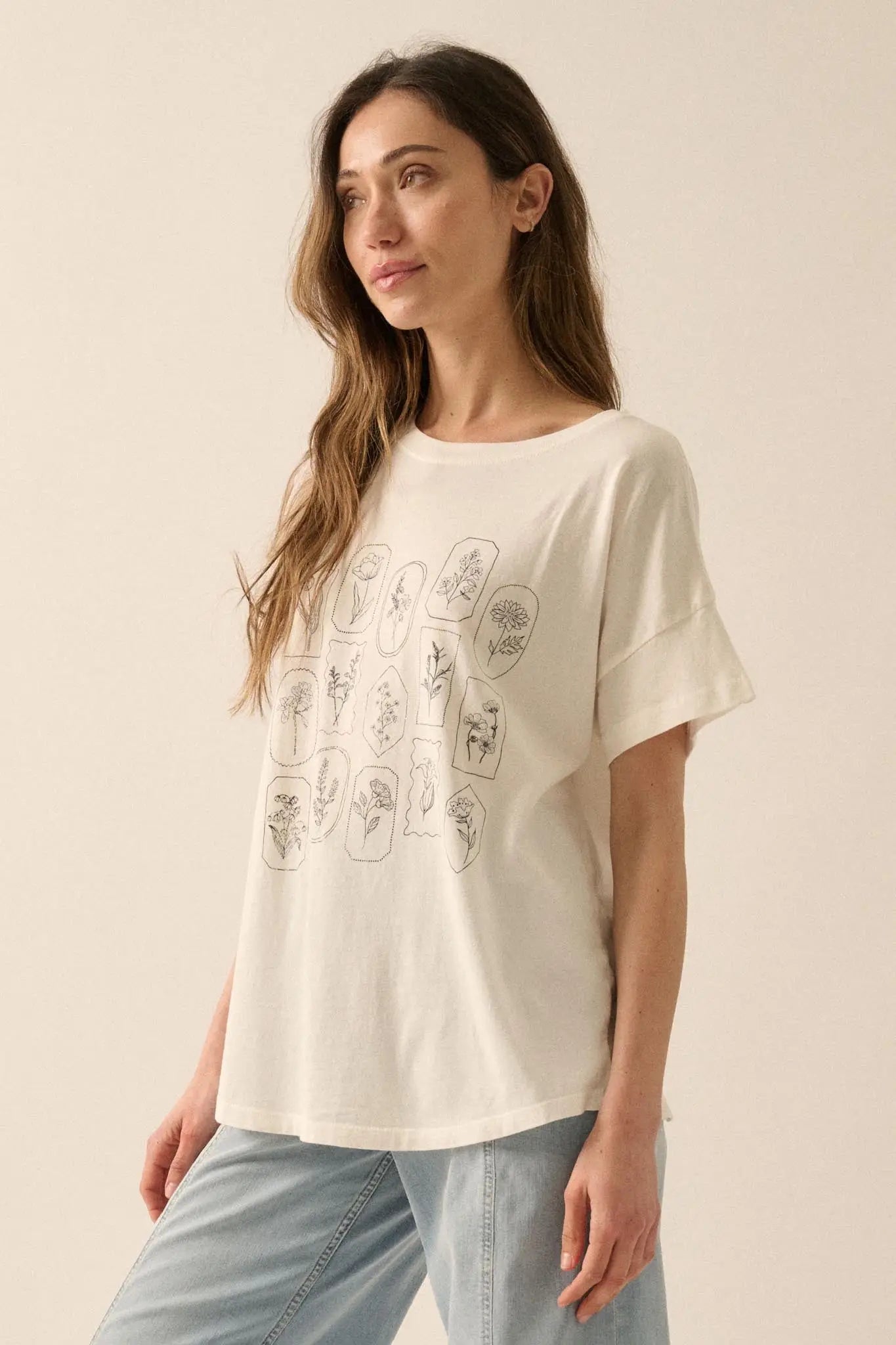 Pressed Flowers Garment-Washed Graphic Tee