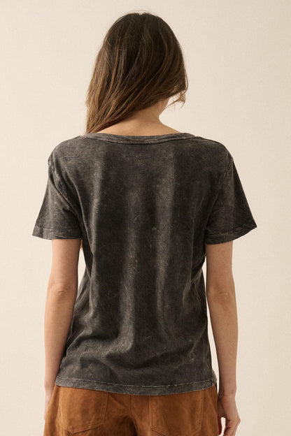 Soaring Eagle Vintage-Wash V-Neck Graphic Tee