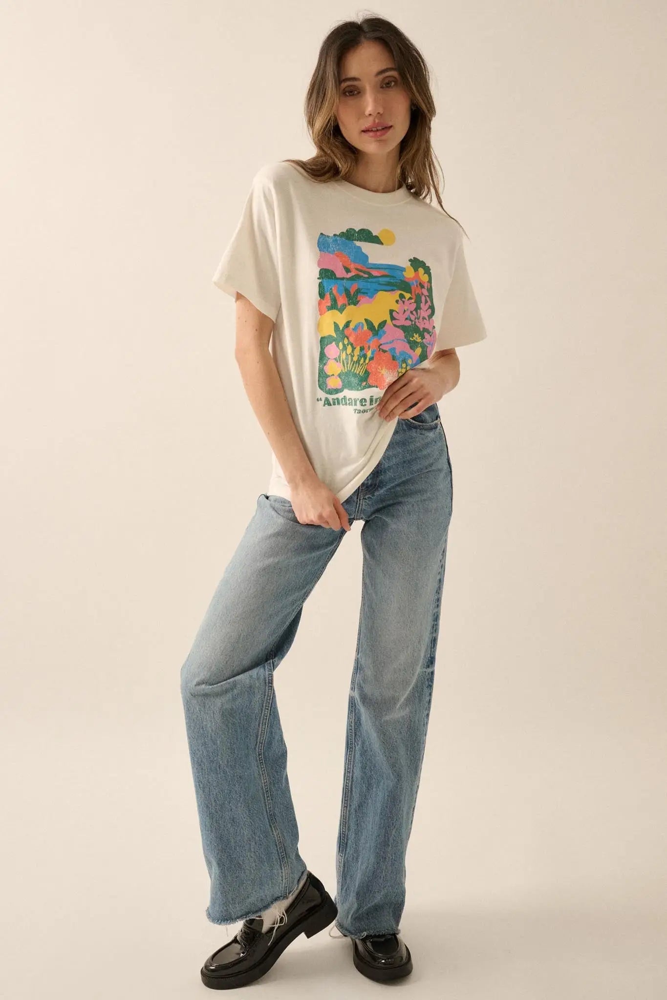 Sicilian Holiday Vintage-Print Floral Graphic Tee