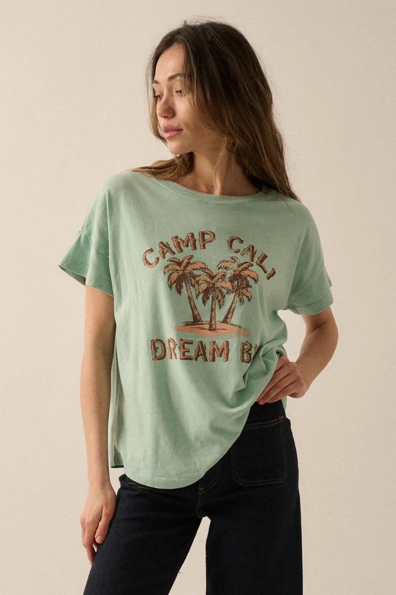 Camp Cali Dream Big Vintage-Wash Graphic Tee