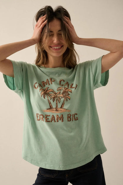 Camp Cali Dream Big Vintage-Wash Graphic Tee