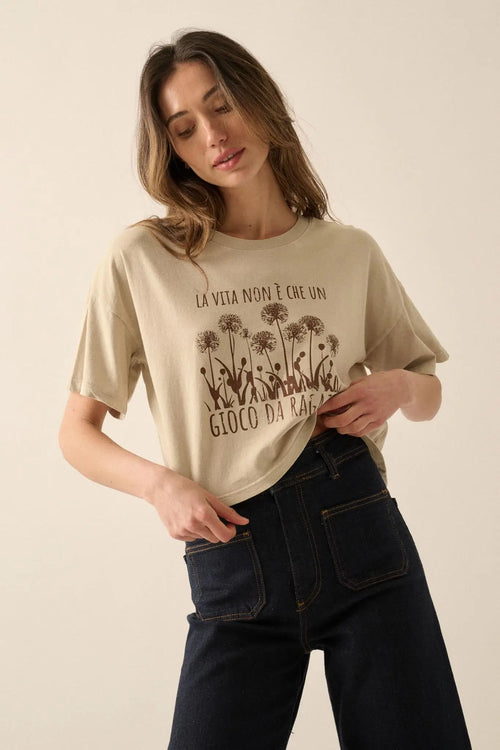 Gioco da Ragazzi Cropped Dandelion Graphic Tee