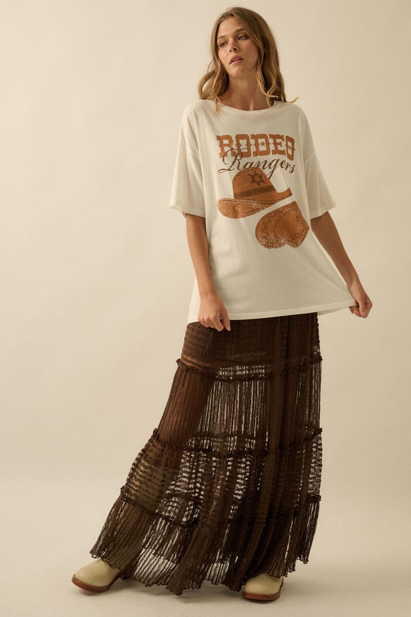 Rodeo Rangers Garment-Wash Oversize Graphic Tee
