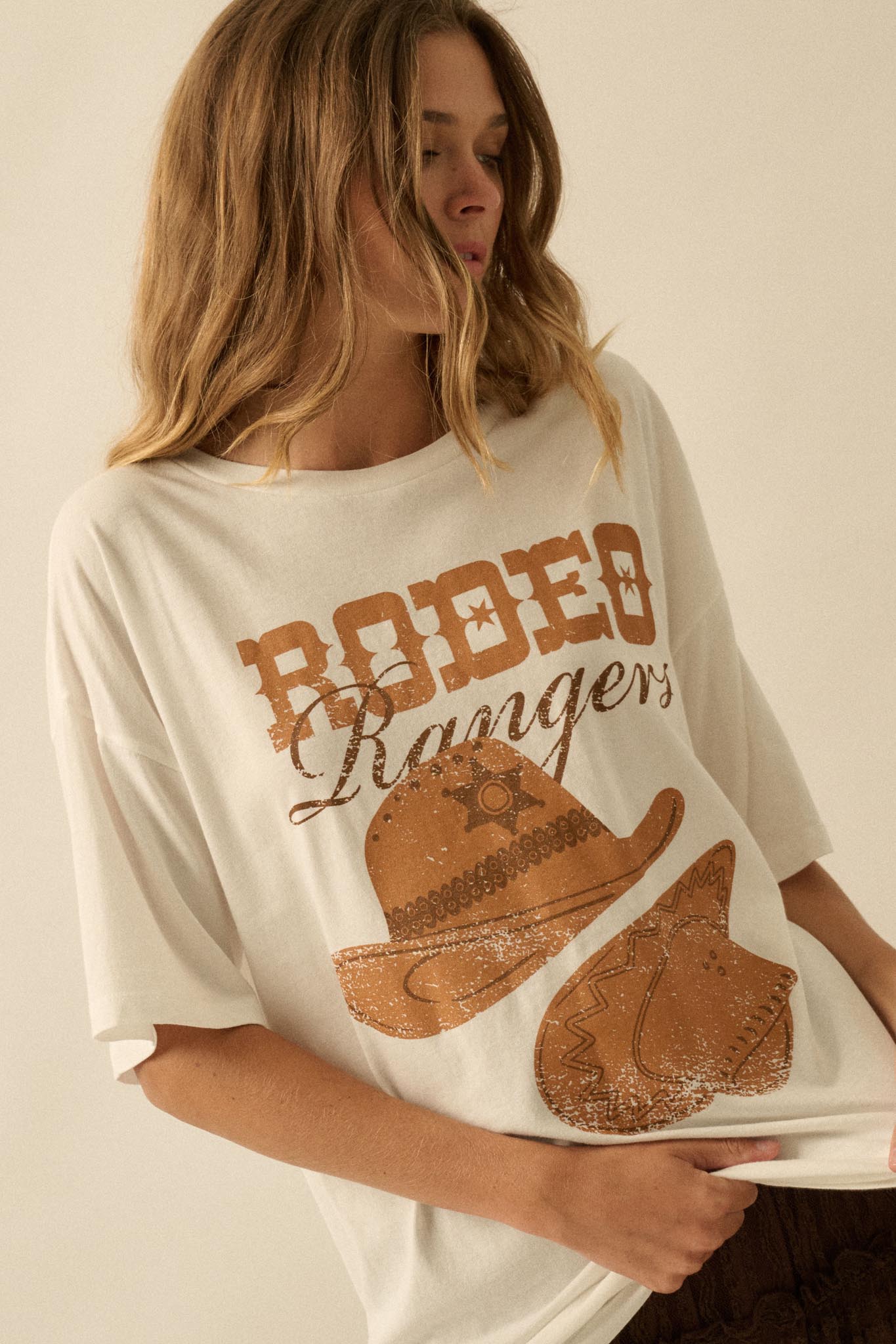 Rodeo Rangers Garment-Wash Oversize Graphic Tee