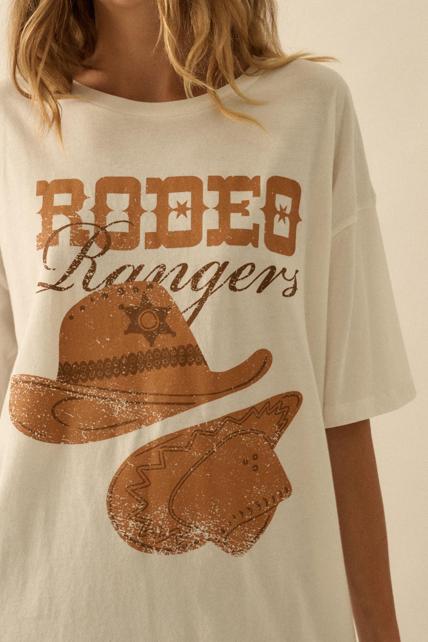 Rodeo Rangers Garment-Wash Oversize Graphic Tee