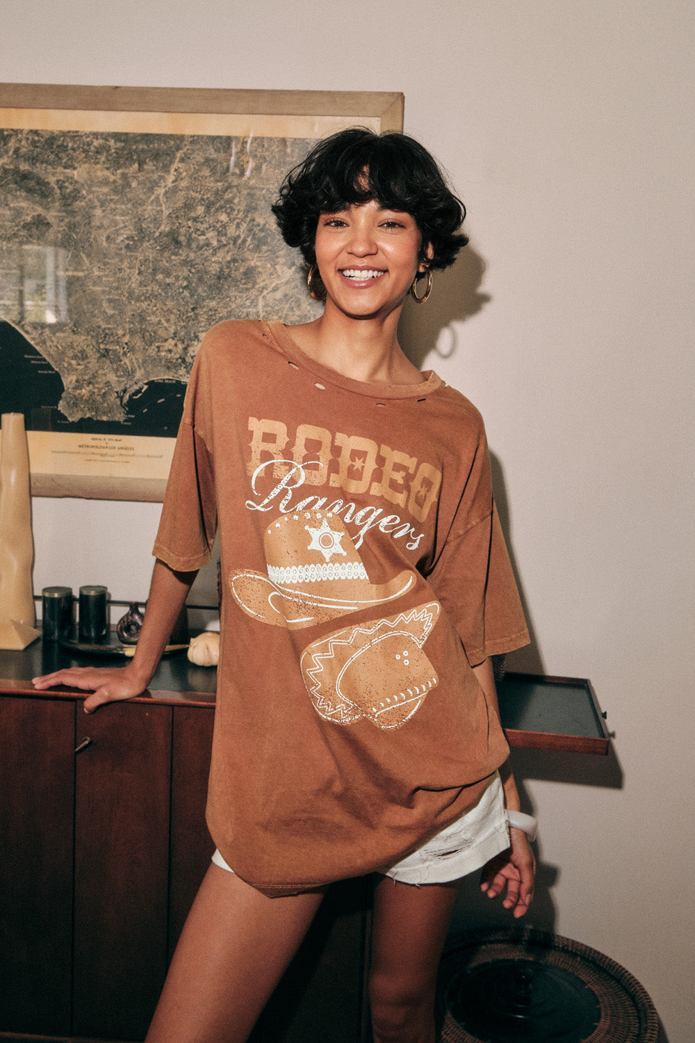 Rodeo Rangers Distressed Oversize Graphic Tee