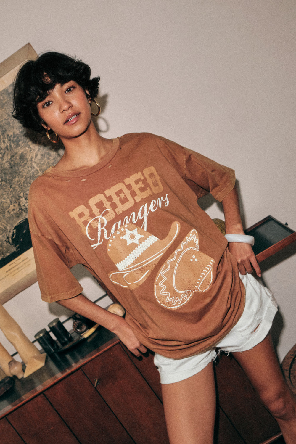 Rodeo Rangers Distressed Oversize Graphic Tee