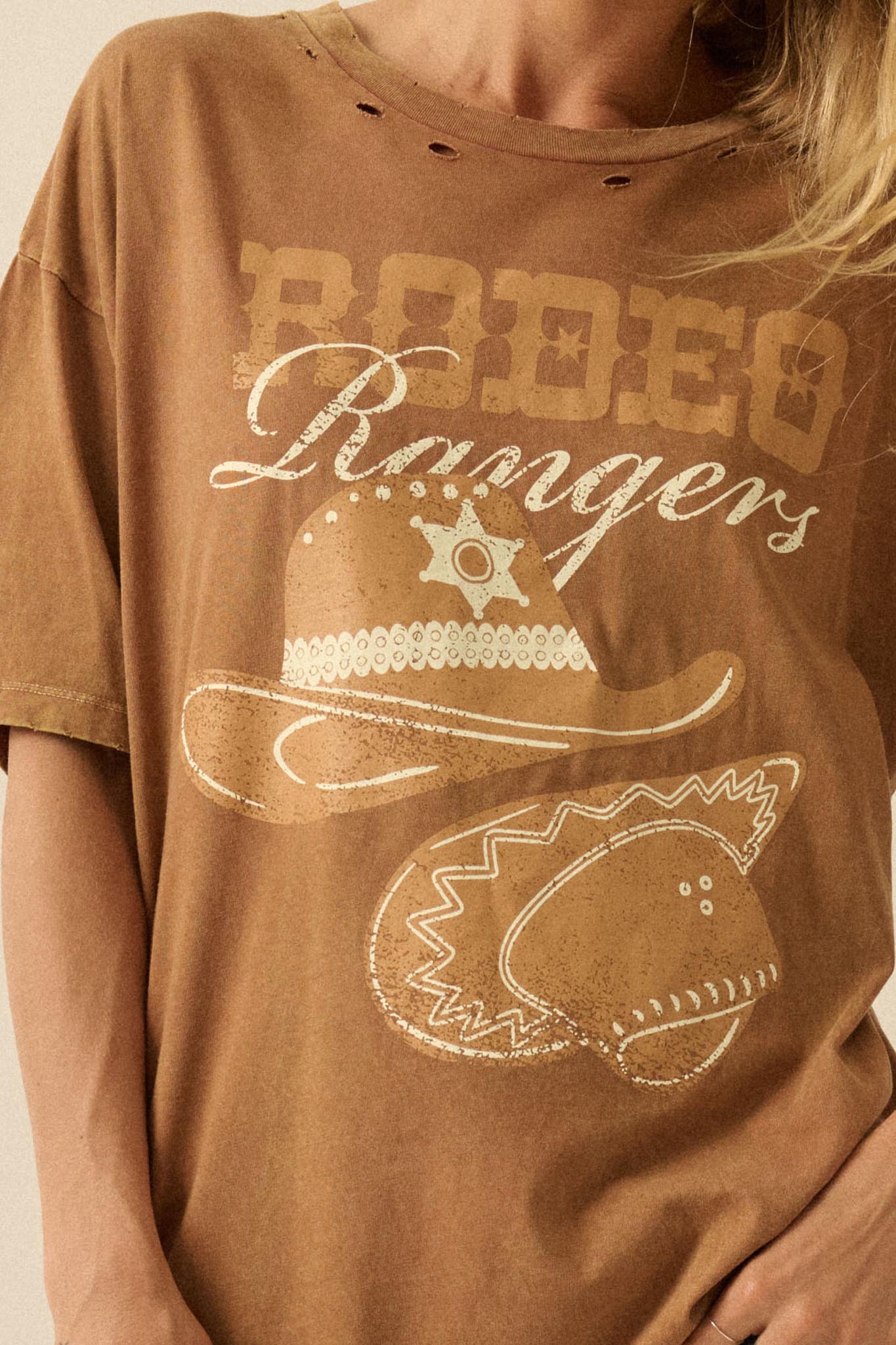 Rodeo Rangers Distressed Oversize Graphic Tee