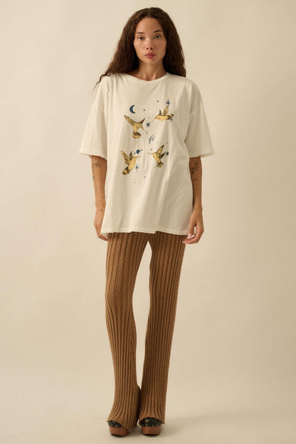 Heavenly Hummingbirds Oversize Graphic Tee
