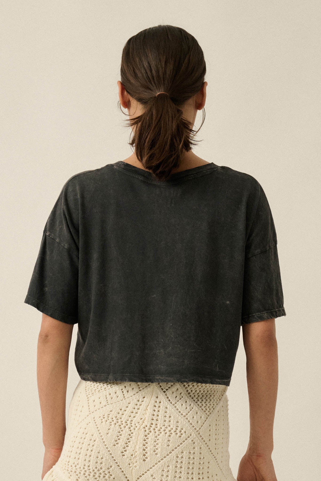 Pony Party Vintage-Wash Cropped Graphic Tee