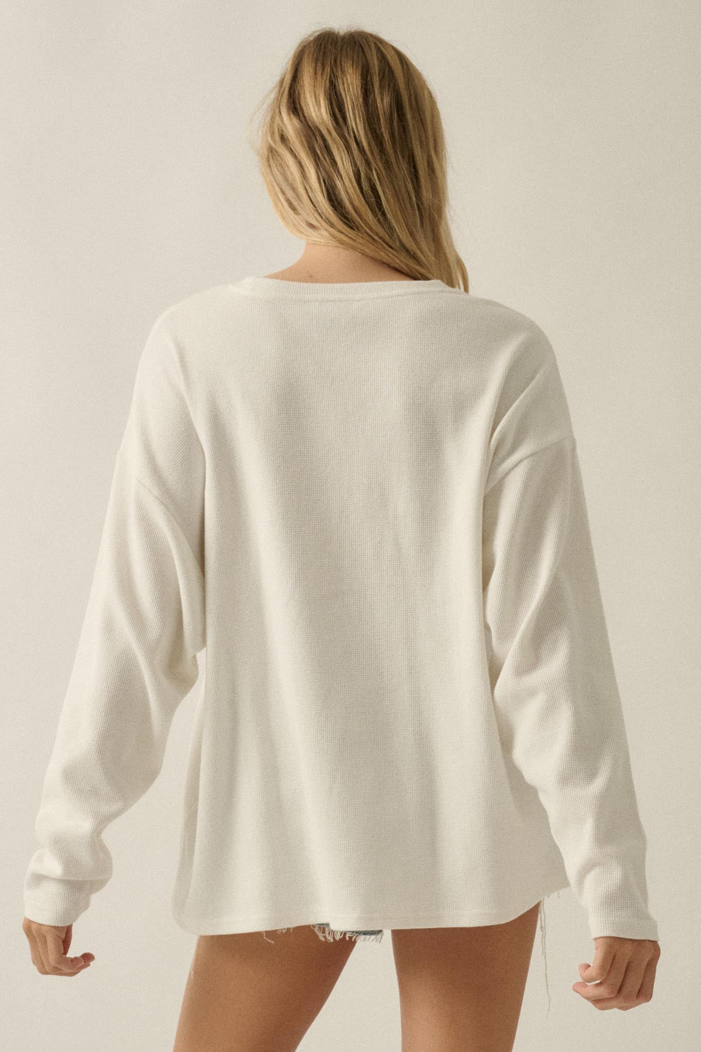 Buckle Up Oversize Western Thermal Graphic Top