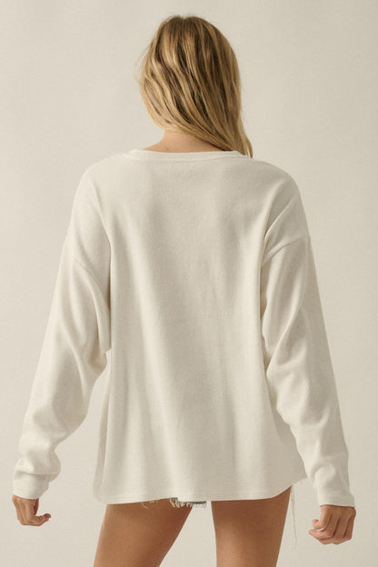 Buckle Up Oversize Western Thermal Graphic Top